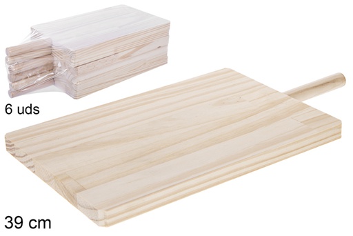 [105355] Tabla de madera para cortar con mango 39 cm