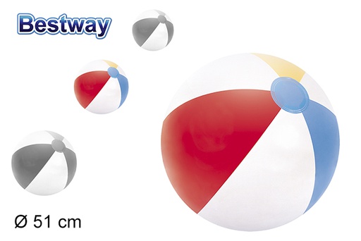 [200212] Ballon de plage gonflable Basic sac bw 51 cm