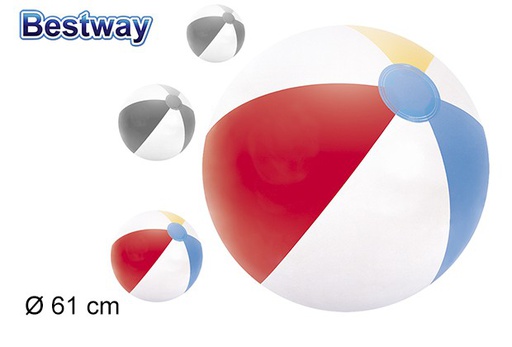 [200213] Ballon de plage gonflable Basic sac bw 61 cm