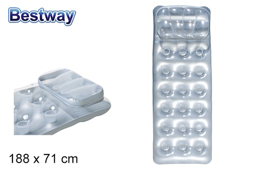 [200259]  Lounge silver inflatable mat box bw 188x71 cm