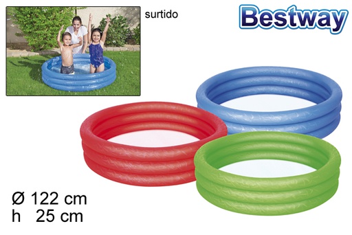 [200282] Piscina hinchable 3 anillos surtida bolsa bw 122 cm