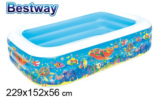 [200318] Piscina hinchable 3 anillos decorada caja bw 229x152 cm