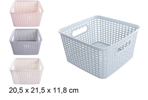 [200496] Square plastic basket assorted colors