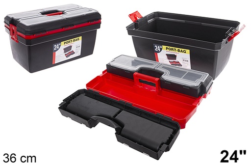 [200501] Caja plástico herramientas con bandeja 36 cm 24&quot;