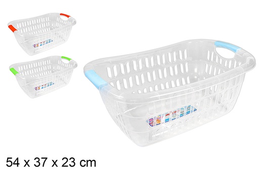 [200503] Transparent plastic basket 54x37 cm