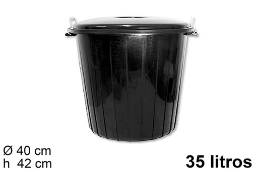 [200506] Cubo plástico basura negro 35 l.