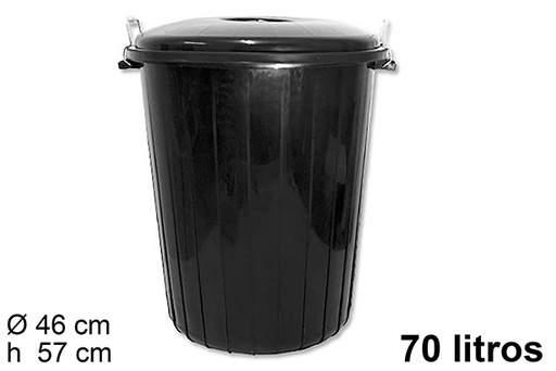 [200507] Cubo plástico basura negro 70 l.