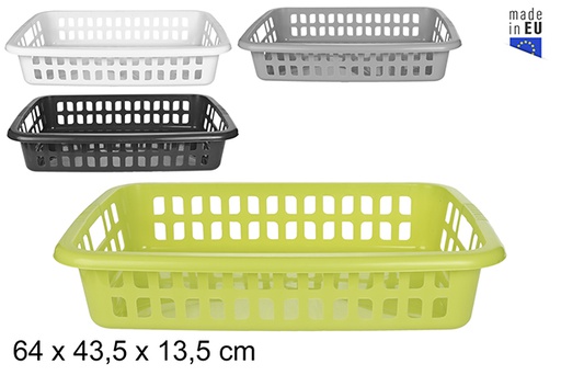 [200815] Low plastic basket for clothes assorted colors