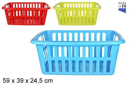 [200816] Tall plastic laundry basket in assorted colors