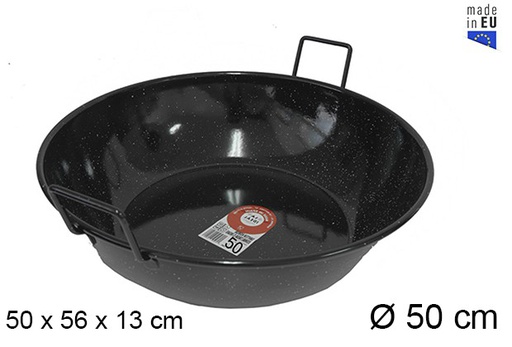 [201317] Deep enamel frying pan with handles 50 cm