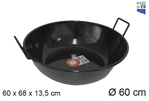 [201319] Deep enamel frying pan with handles 60 cm