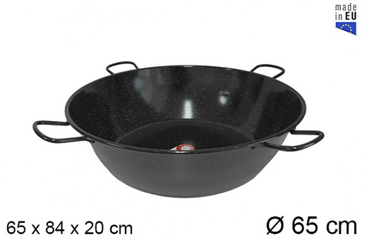[201320] Deep enamel frying pan with handles 65 cm