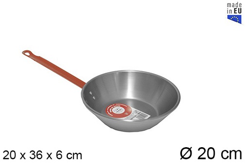 [201323] Deep polished frying pan with handle 20 cm