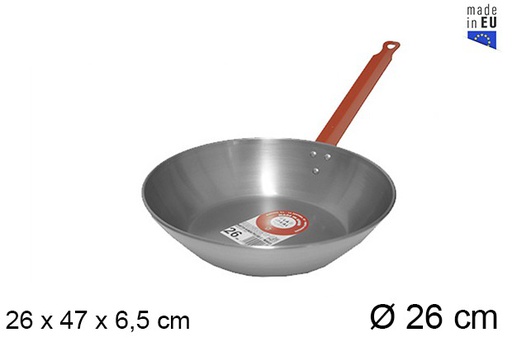 [201326] Deep polished frying pan with handle 26 cm