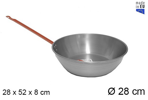 [201327] Deep polished frying pan with handle 28 cm