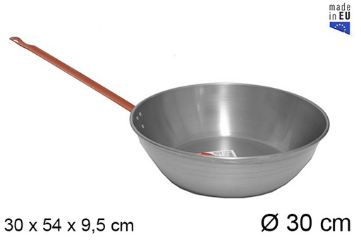 [201328] Deep polished frying pan with handle 30 cm