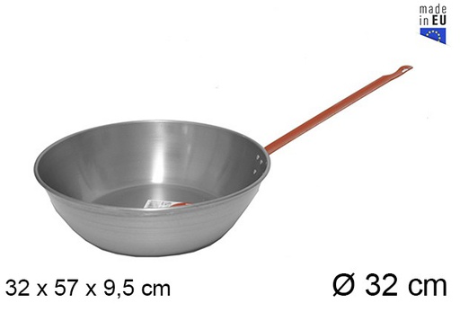 [201329] Deep polished frying pan with handle 32 cm