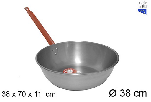 [201333] Deep polished frying pan with handle 38 cm