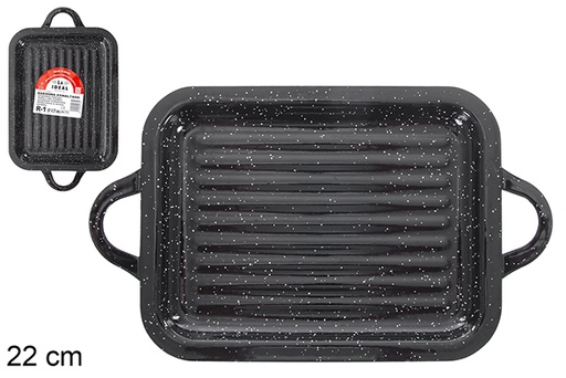 [201340] Piastra grill rettangolare smaltata 21x27 cm