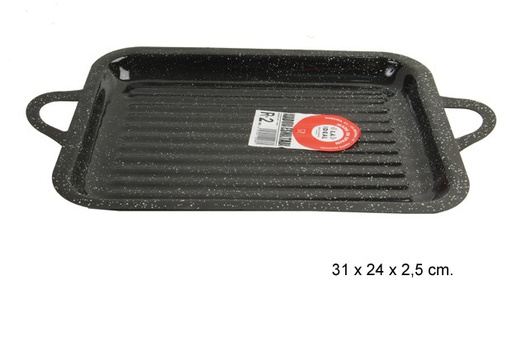 [201341] Piastra grill rettangolare smaltata 24x31 cm