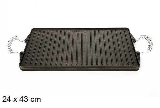 [201354] Cast iron griddle 24x43 cm