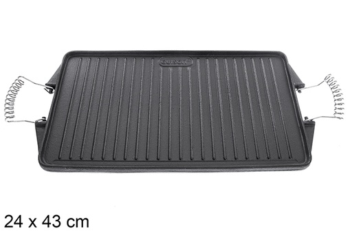 [201354] Cast iron griddle 24x43 cm