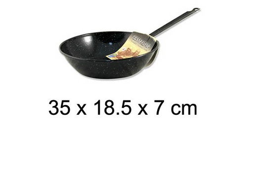 [201370] Enameled deep frying pan with handle 18 cm