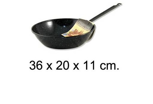[201371] Enameled deep frying pan with handle 20 cm