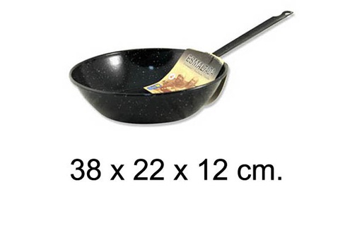[201372] Enameled deep frying pan with handle 22 cm