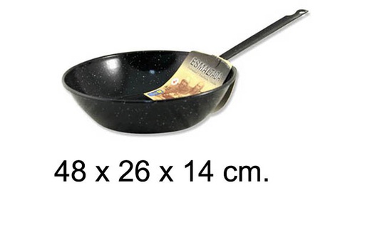 [201374] Enameled deep frying pan with handle 26 cm