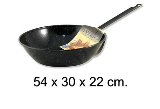 [201376] Enameled deep frying pan with handle 30 cm