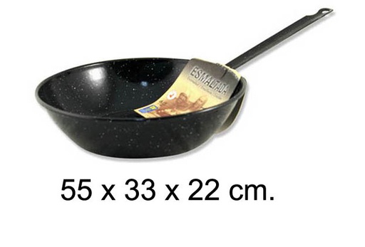 [201377] Enameled deep frying pan with handle 32 cm