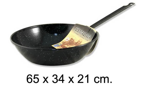 [201378] Enameled deep frying pan with handle 34 cm