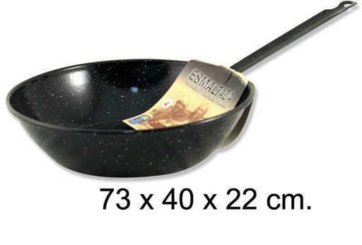 [201381] Enameled deep frying pan with handle 40 cm