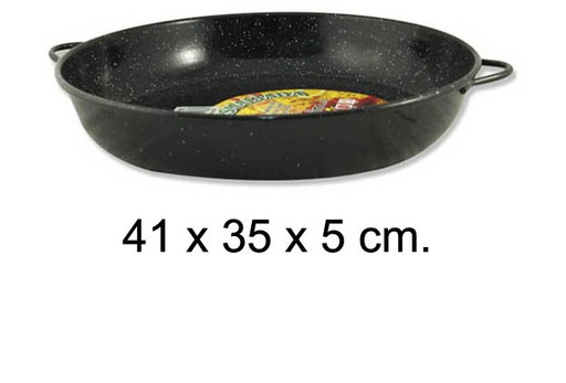 [201386] Flat enameled casserole 34 cm