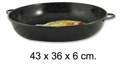 [201387] Flat enameled casserole 36 cm