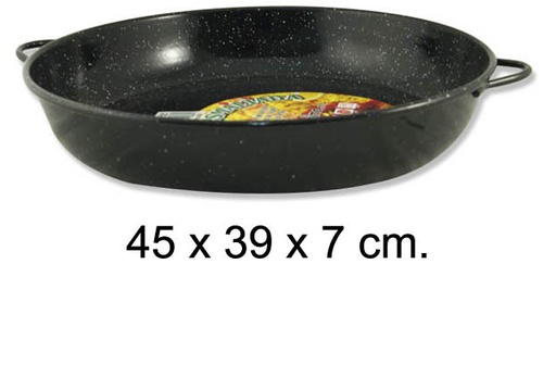 [201388] Flat enameled casserole 38 cm