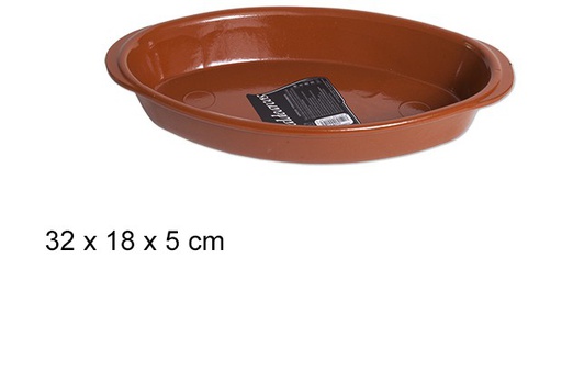 [201444] Fuente ovalada de barro 32x18 cm