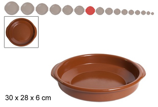 [201448] Clay saucepan with handles 28 cm
