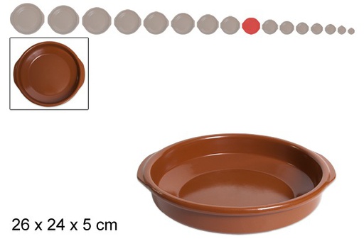 [201452] Clay saucepan with handles 24 cm 