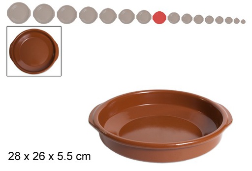 [201453] Clay saucepan with handles 26 cm
