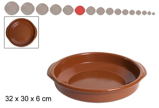 [201454] Clay saucepan with handles 30 cm