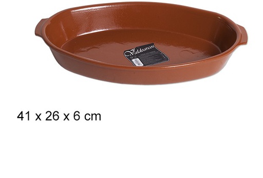 [201460] Fuente ovalada de barro 41x26 cm