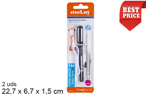 [202044] Marcador de roupa preto com duas pontas