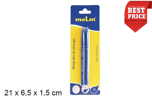 [202087] Blister 2 blue gel ink pens