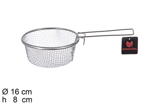 [100369] Cesto acero inox para freir con mango 16 cm