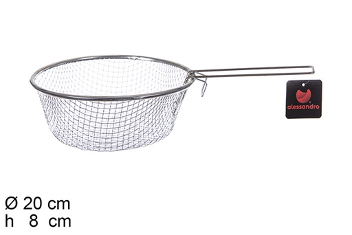 [100371] Cestello per frittura con manico in acciaio inox 20 cm