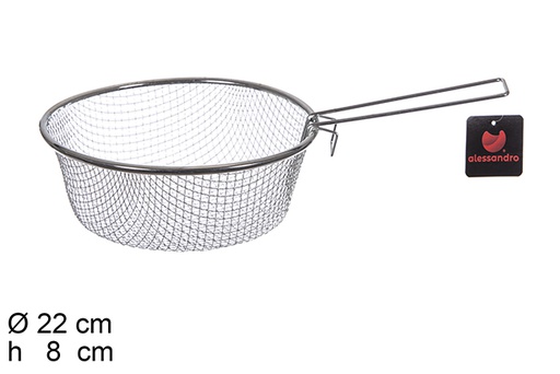 [100372] Cesto acero inox para freir con mango 22 cm