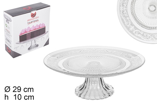 [102588] Decorated glass cake holder 29 cm