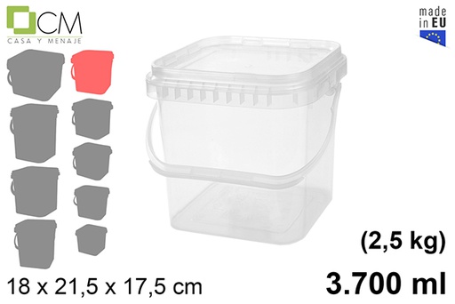 [103105] Squared multipurpose plastic container 3.700 ml (2,5 kg)